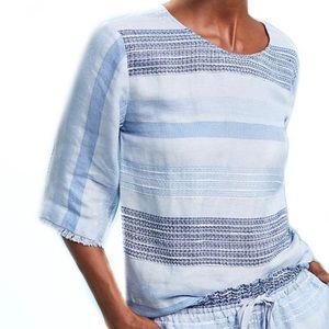 CLOTH & STONE Fringe Bow Back Top